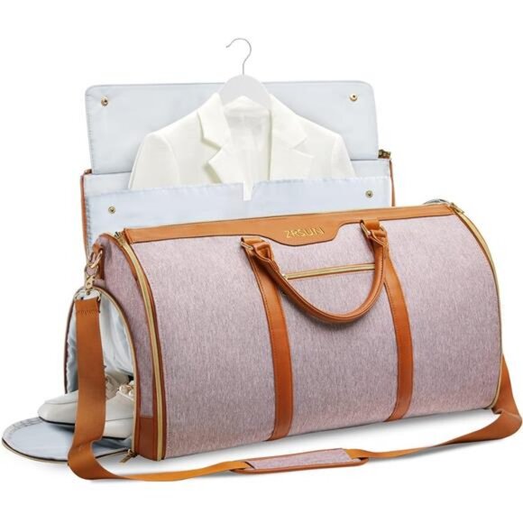 Garment Bag for Travel, Convertible Carry-On Duffel with Shoe Compartment - Picture 1 of 7